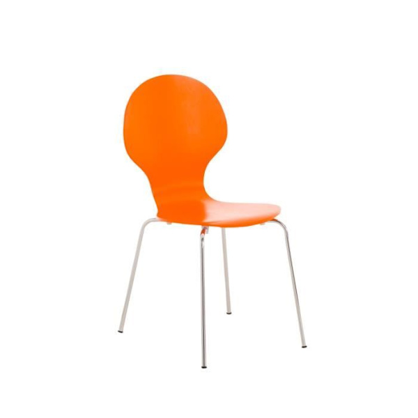 CLP Set med 2 robusta DIEGO stapelbara stolar, med träsits, ergonomiskt utformad sits, lätt underhåll, 10 färger tillgängliga... Orange