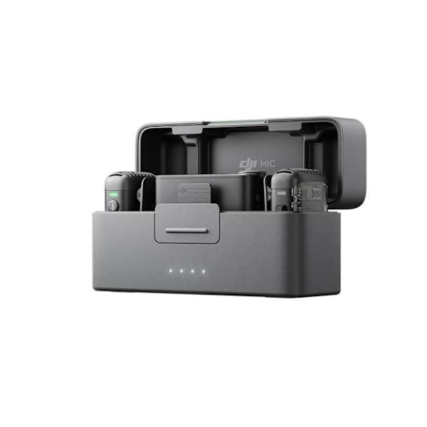 Trådlös mikrofon - DJI - Mic 2 - 2 TX + 1 RX - Bullerdämpning - 18h batteritid Svart