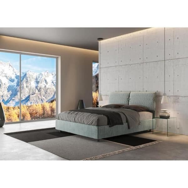 Mados säng 160x200 med boxfjäder - Giada 7 Aragona 7 - Blå - Vit blå