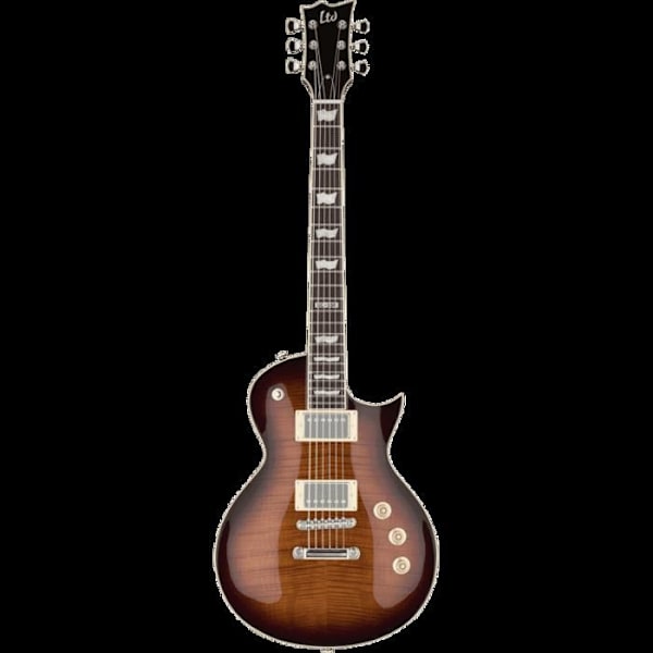 Elgitarr - ESP - EC256FM-DBSB - Mahogny - Rosenträ - ESP LH-15N/B mikrofoner genomskinlig mörkbrun solfjäder
