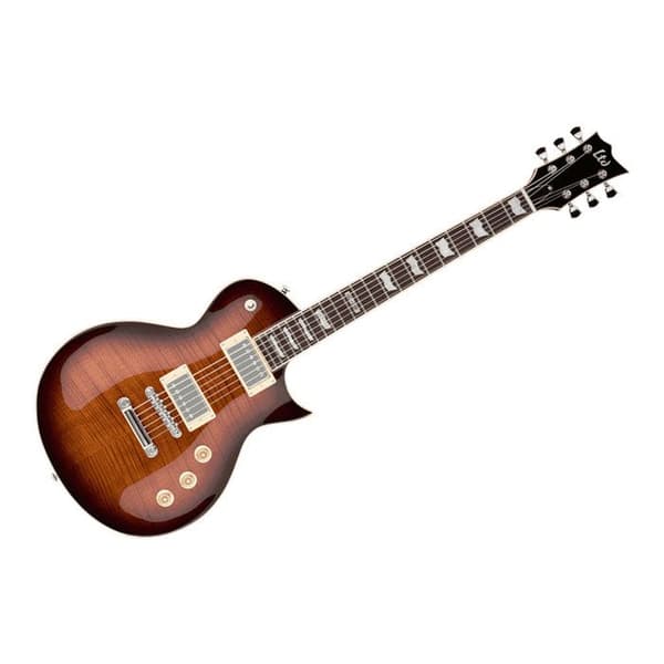 LTD EC-256FM Mörkbrun Sunburst Gitarr i LP-form genomskinlig mörkbrun solfjäder