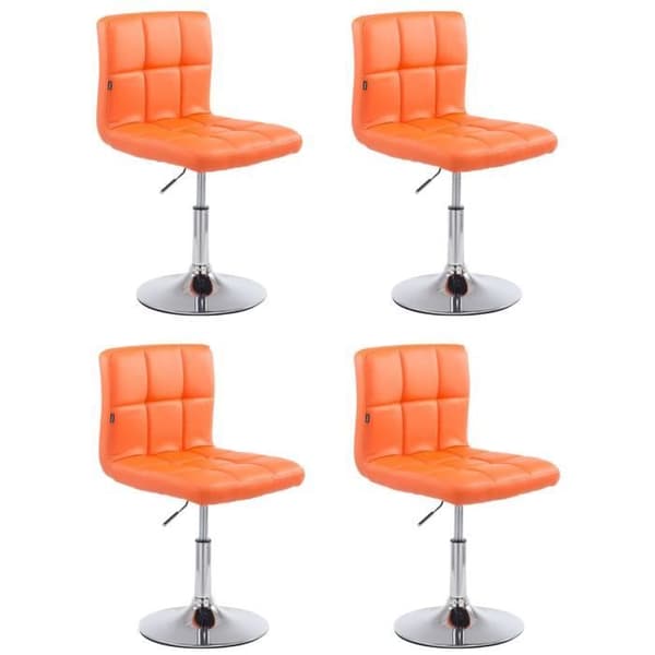 -CLP-Set med 4 loungestolar Palma V2 i justerbart och svängbart konstläder-Array orange