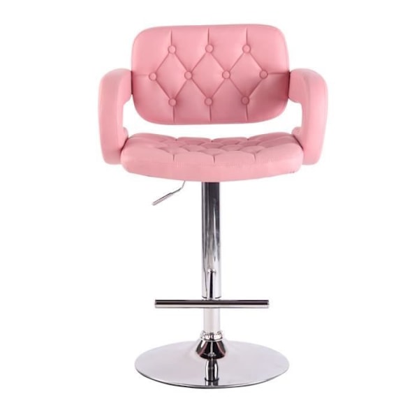 Barstol - CLP - DUBLIN - Justerbar i höjdled - Svängbar - Syntetläder rosa