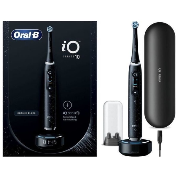 Oral-B iO Series 10 elektrisk tandborste + ersättningsborstar (paket med 1), Bluetooth-ansluten, farsdagspresent, 7 M