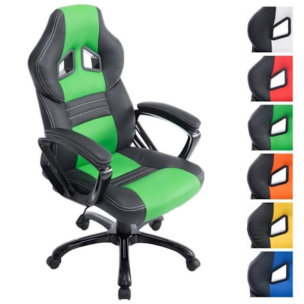 Pedro XL Gaming Kontorsstol i konstläder med hjulbas, svart/grön