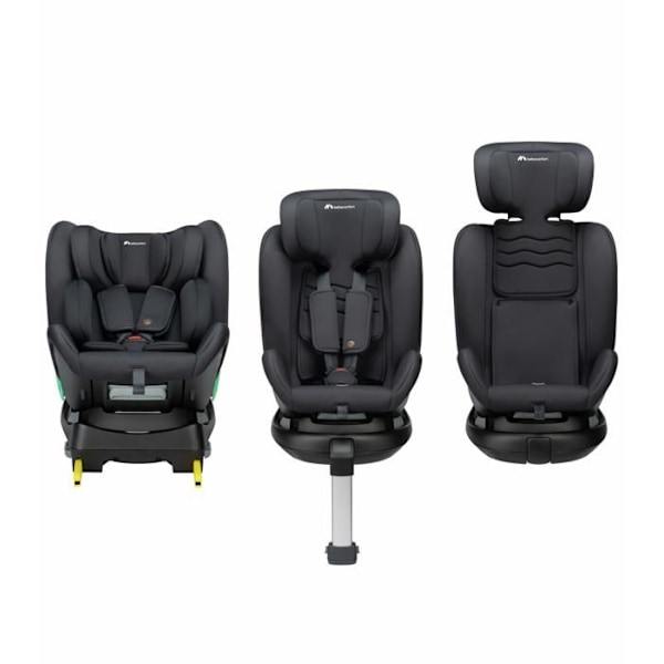 BEBECONFORT ATLAS 360 i-Size, Bilbarnstol 360, 0-12 År, 40-150 cm, ISOFIX, 10 Positions Huvudstöd, 4 Lutningar, Mineral Black Tintsvart