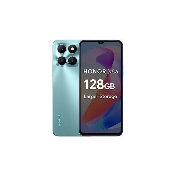 HONOR X6a mobiltelefon, 6,56” 90Hz Android13 smartphone 4GB+128GB, 50MP trippelkamera, 5200mAh batteri &amp; superladdning, Dul-SIM,N