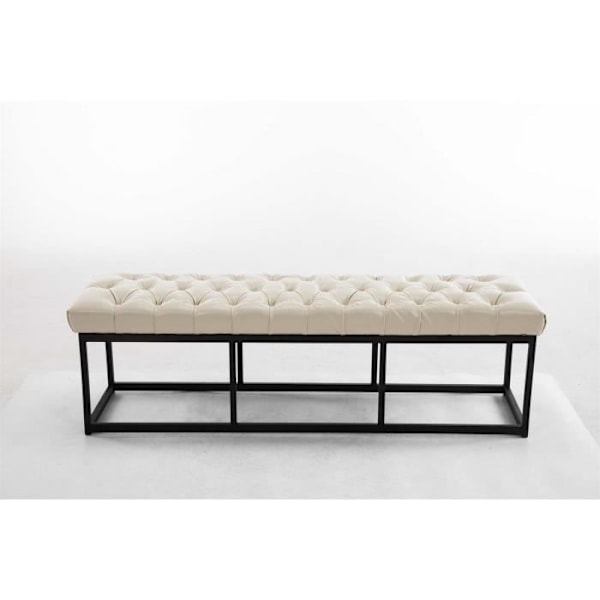 Amun B bänk i konstläder - CLP - 150 cm - Kräm - Elegans - Chic - Mjuk Grädde