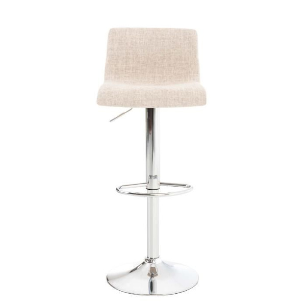 -CLP-Lot 2 barstolar Hover tyg höjdjusterbar Metallfot förkromad-Array grädde