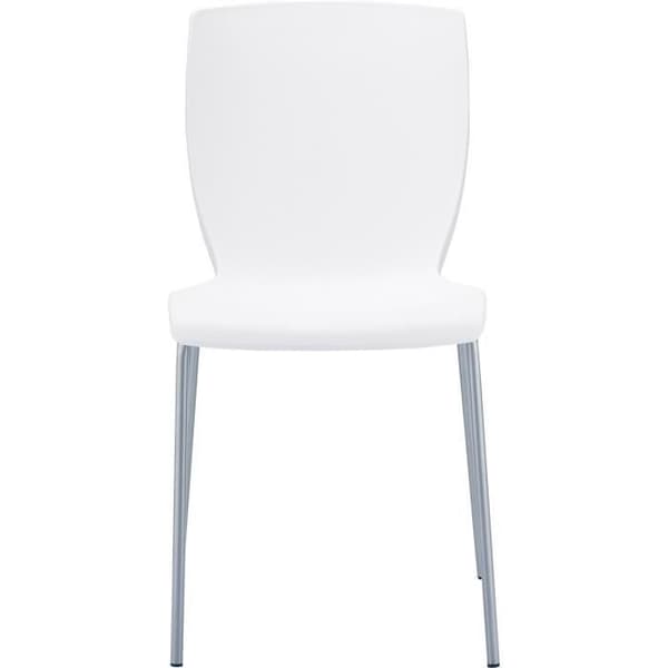 -CLP-Set med 2 stapelbara trädgårdsstolar Mio i plast med aluminiumben-Array Vit