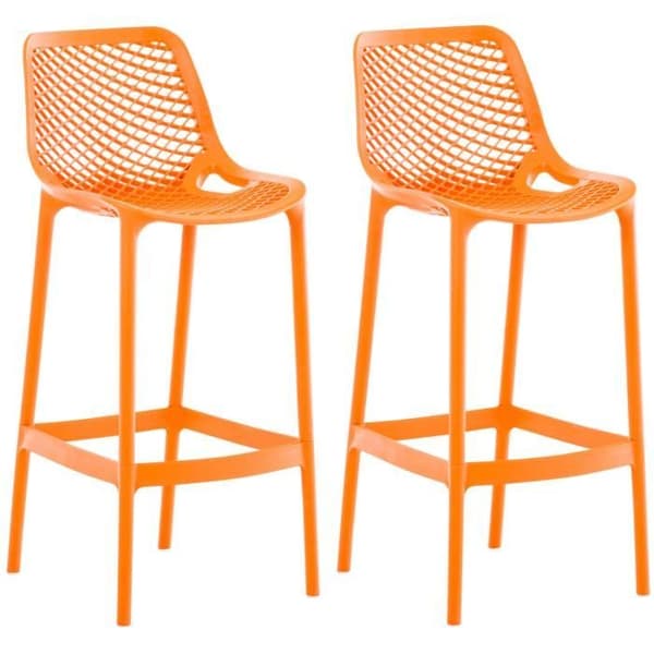 -CLP-Set med 2 utomhusbarstolar Air-Array orange