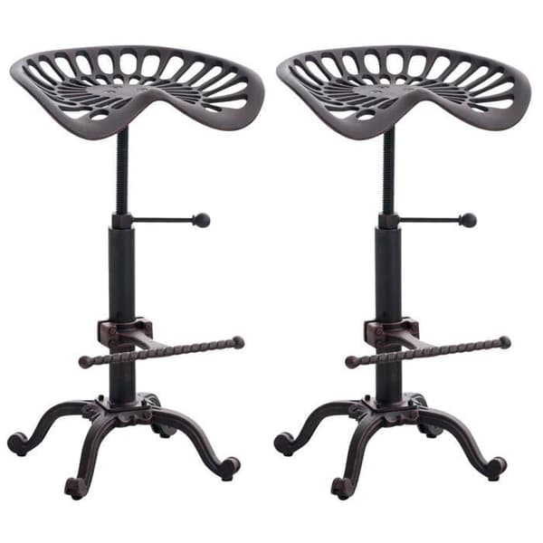 -CLP-Set med 2 barstolar Butch i industristil-Array brons
