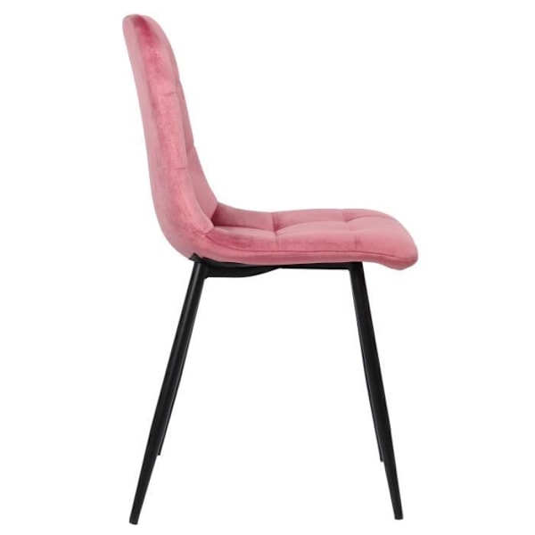 Matsalsstolar Tilde - CLP - Set om 4 - Rosa - Sammet - Svart metall Rosa