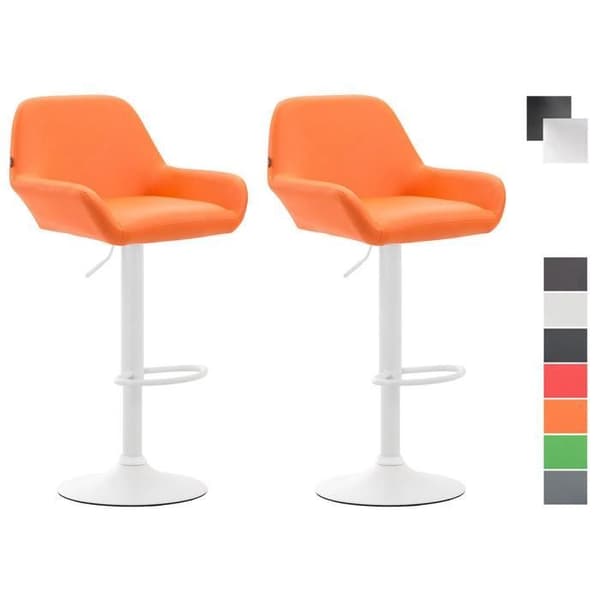 -CLP-Set av 2 barstolar Braga i konstläder-Array orange
