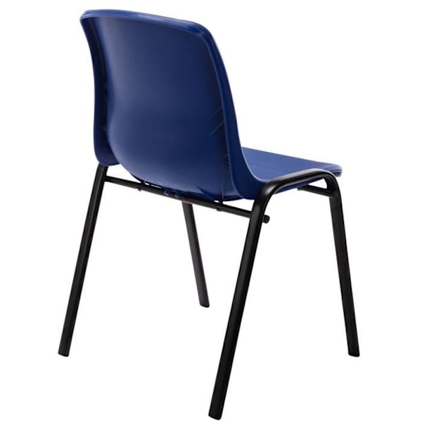 Set om 4 stapelbare stolar Nowra - CLP - Blå - Inomhus - Vuxen - Plast - Metall - Modern - Design Blå