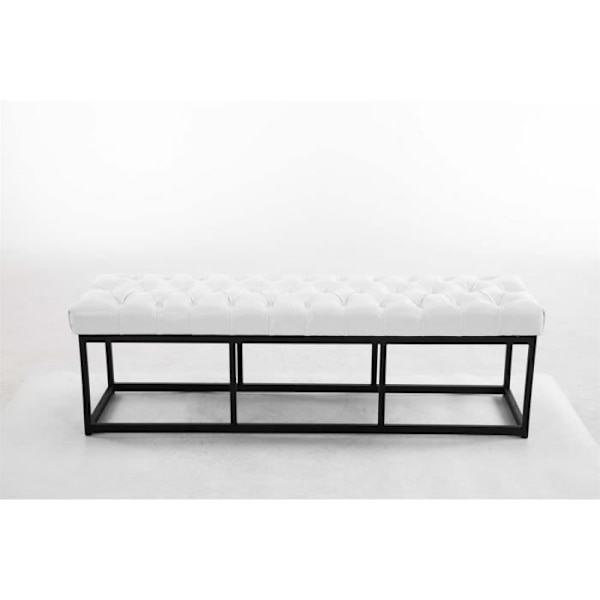 Bänk - CLP - Amun B - Imiterat läder - Vit - 150 cm Vit