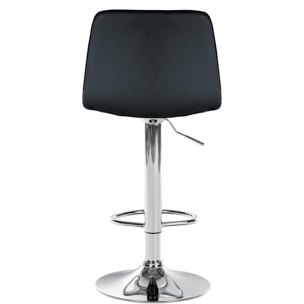 Barstol Lex i konstläder, metallfot, justerbar höjd, svängbar, svart - krom