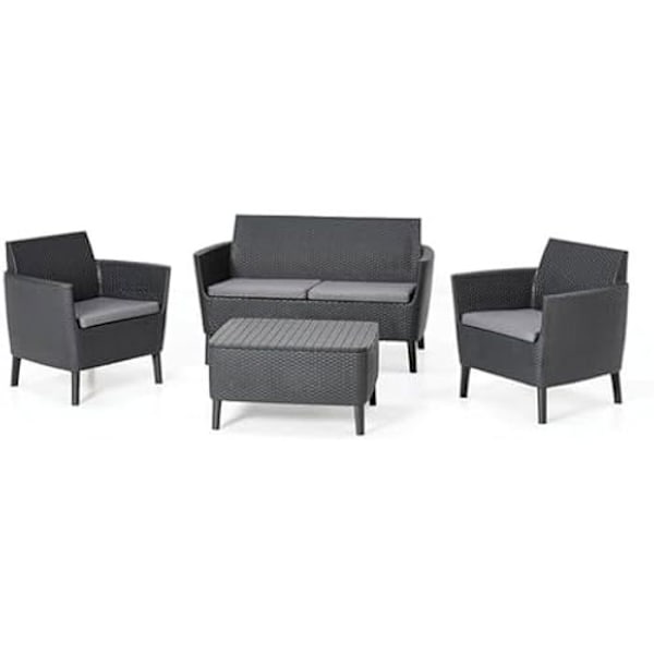Trädgårdsmöbler - KETER - Salemo Lounge Antracit - Harts - Grå - 2 ställen - Ej avtagbar klädsel - 63 cm Antracit