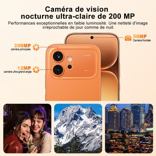 Smartphone 5G - HONOR 600 8GB RAM 512GB - Snapdragon 7 Gen4 200MP - Orange Version EU