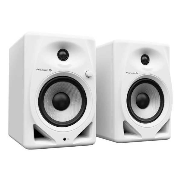 Ett par Pioneer DJ DM-50D-W övervakningshögtalare - Basreflex - 2x25W - DJ eller produktionsläge - Vit