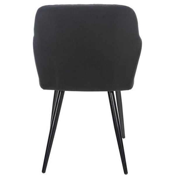 Matsalsstol - CLP - Shila - Retro chic design - Svart metallunderrede - Tyg Svart
