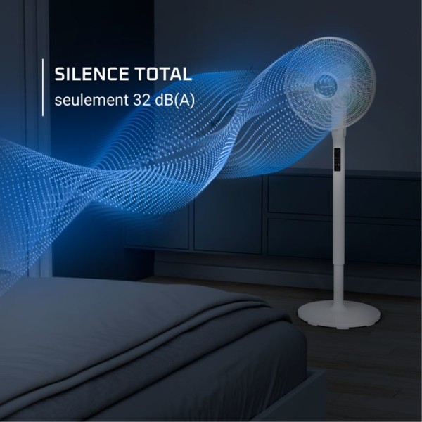 ROWENTA Turbo Extreme Silence + piedestalfläkt, kraftfull, tyst, energieffektiv, 16 hastigheter, LED-skärm VU5890F0