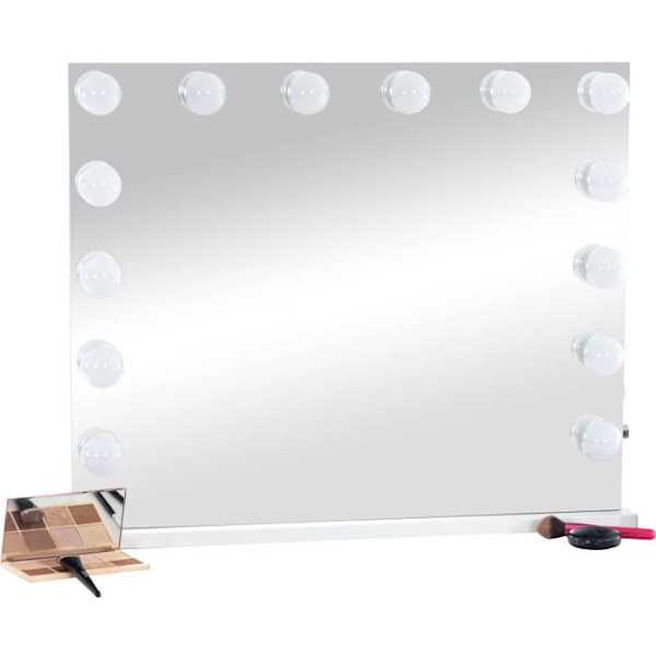 Led sminkspegel - CLP - Palmdale - Justerbart ljus - USB-port - Vit Vit