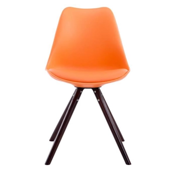 Set med 4 Stolar till Matplats Toulouse i Konstläder med Ben i Trä, Orange-Kapucino Orange