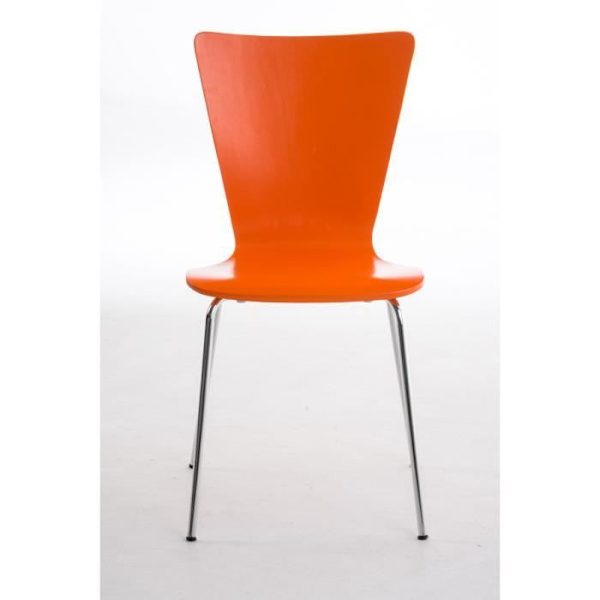 CLP Set med 4 stapelbara AARON-stolar, ergonomisk träsits Krom