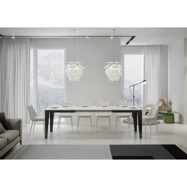 Tavolo allungabile Flame Evolution Bord Vit Askskiva 90x180 Långsträckt 284 Antracitram Vit