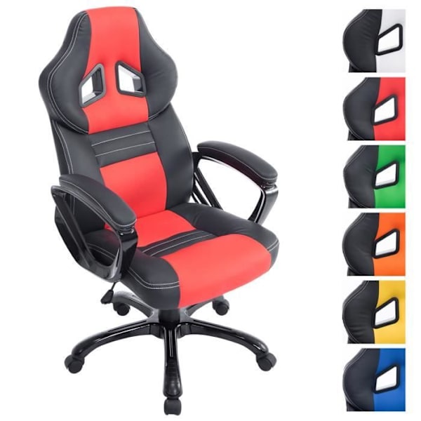Pedro XL Gaming Kontorsstol i konstläder med hjulunderrede, svart/röd