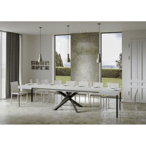 Bord - VOLANTIS - 90X130 utdragbart till 390 cm - vit ask Vit
