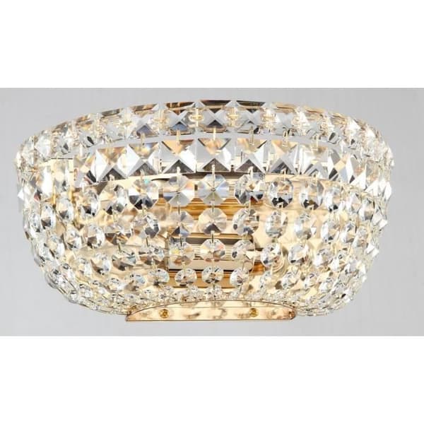 Basfor Flush Wall Light Antik Guld & Kristall, 2 lampor, E14