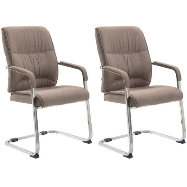 Chaises Cantilever XXL Anubis - CLP - Set med 2 - Taupe Tyg - Armstöd - Maxvikt 260 kg Mol
