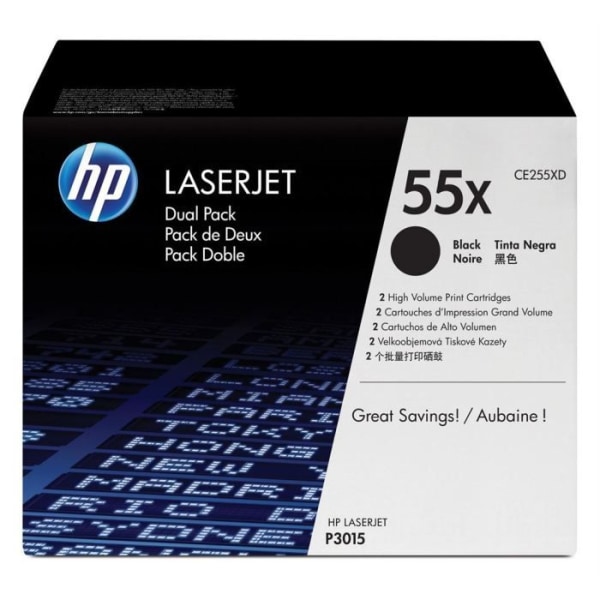 HP 55X (CE255XD) svart tonerkassett för LaserJet P3015/M521MFP/M525MFP skrivare