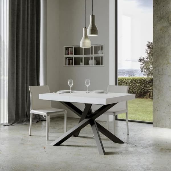 Uttökningsbart bord - Volantis - 90x140/244 cm - Vit Ask - Antracit Vit