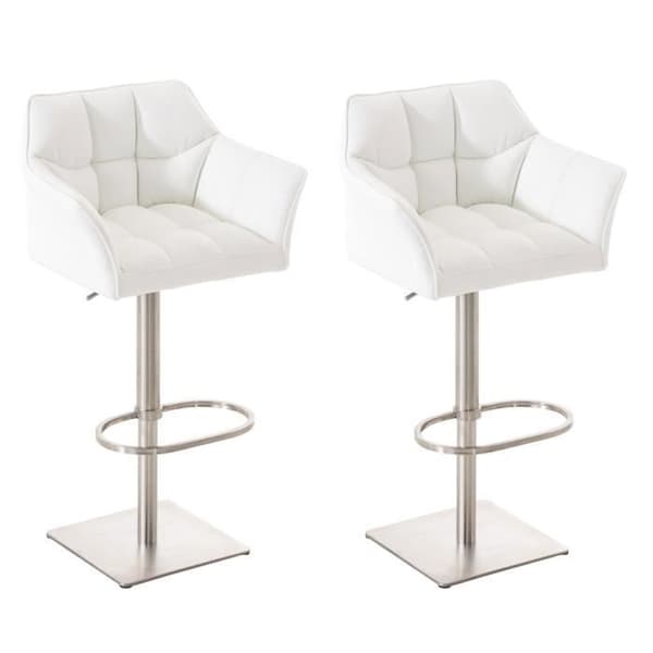 -CLP-Set med 2 barstolar Damaso i konstläder-Array Vit