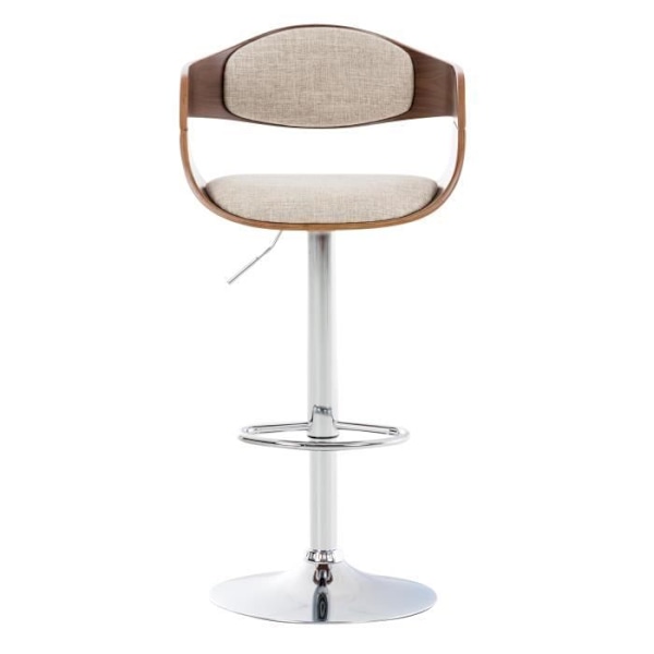 Kingston Fabric Barpall - Valnöt - Kräm - Höjdjusterbar - Design - Inomhus Valnöt - Grädde