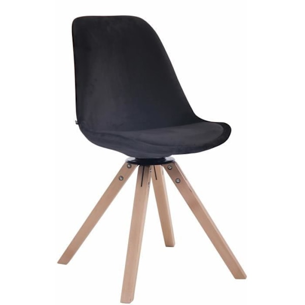 Troyes retro design matsalsstol i svart sammet - CLP - Vridbar sits Svart