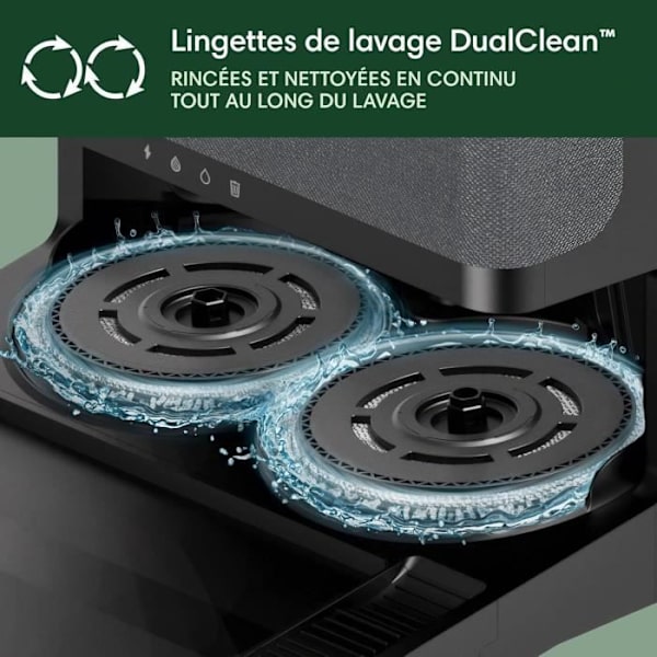 iRobot Roomba Plus 505 Svart - Multifunktionell Bas - Tvätt och torkning med varm luft av dukar - PrecisionVision AI Svart