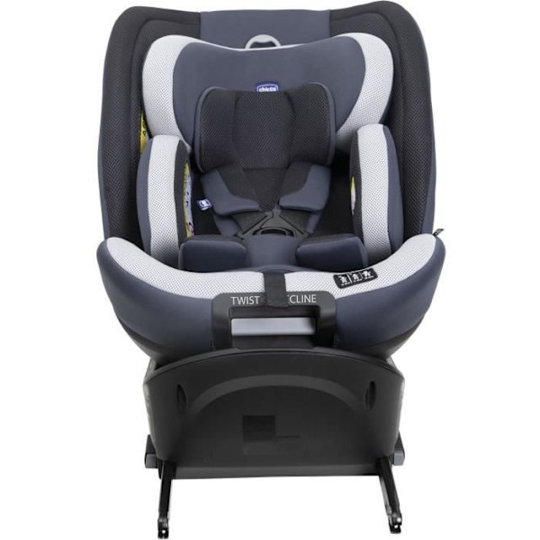 Bilstol - CHICCO - EVERONE - Grupp 0/1/2/3 - I-Storlek - Rotera - Luta - Reducerare - Silver Silverbläck