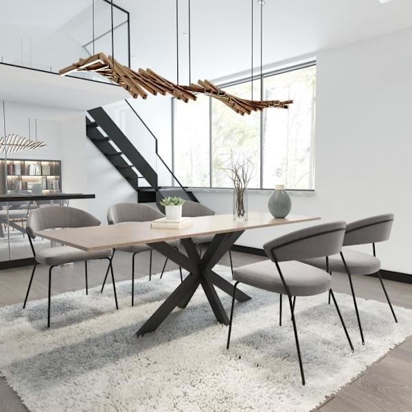 Biloxi designben i stål för bord Industriell stil DIY Spindelform, Svart -L Svart