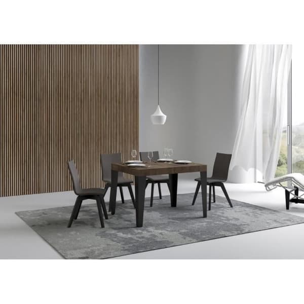 Utdragbart bord - Flame - Valnöt - Antracit ram - 80x120/204 cm Valnöt