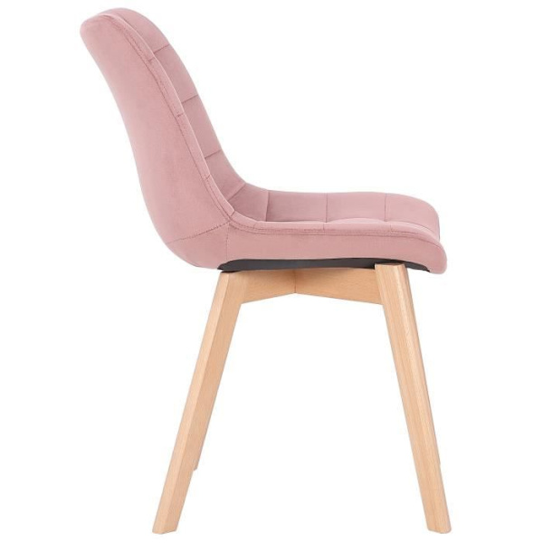 Matsalsstol - CLP - Passaic - Rosa sammet - Massivt trä - Modern skandinavisk stil Rosa