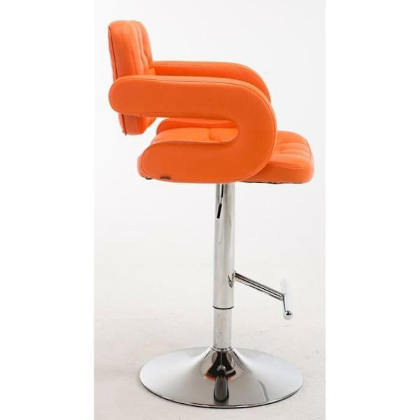 Set med 2 Dublin Barstolar i konstläder - CLP - Justerbar i höjdled - Med armstöd - Orange Orange