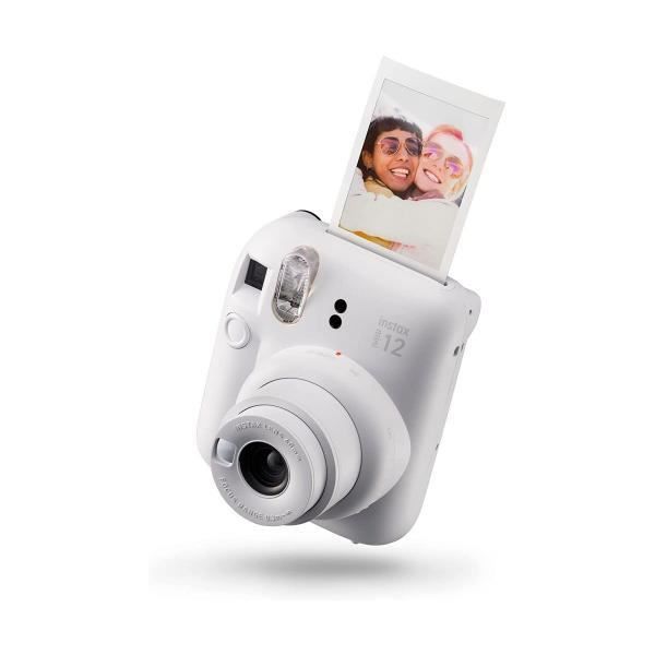 FUJIFILM Instax Mini 12 Instant Camera i Clay White, ljusa foton med automatisk exponering, perfekt för