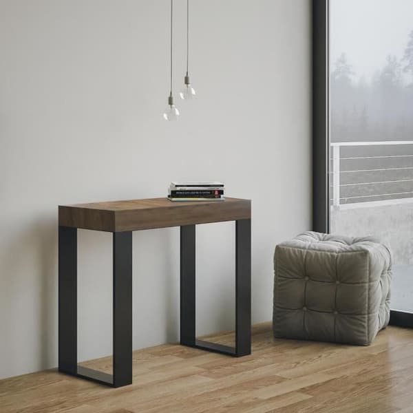 Konsol - ITAMOBY - Tecno Small - Valnöt - Antracitram - Utsträckbar 90-196 cm Valnöt