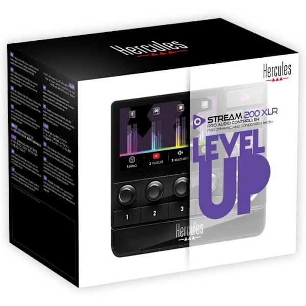 Ljudkontroll - HERCULES - STREAM 200 XLR - Enkel och intuitiv ljudkontroll - Avancerad streaming Svart