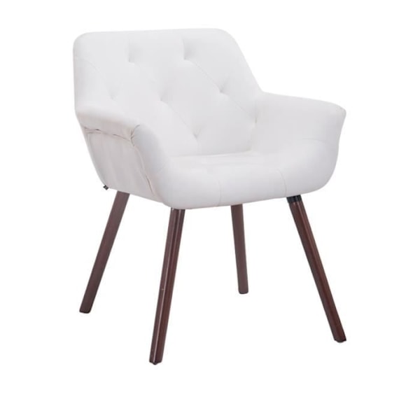 Besöksstol Cassidy konstläder - Vit - Valnöt - Inredning - Modern - Design Vit - Valnöt