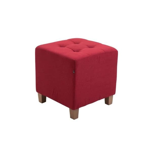 Taburett - SEYSSEL - Antik Glänsande - Röd - Tyg 100% polyester - Samtida design Röd
